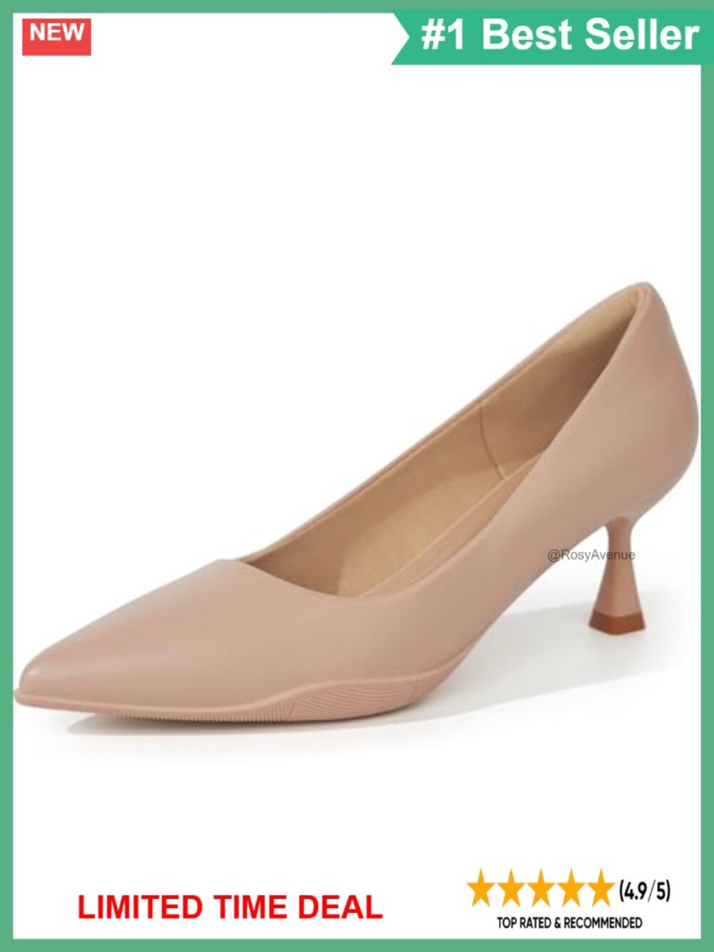 Women's Comfort Block Heel Pumps Round Toe Slip-On Work Dress Shoes